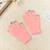 Guantes de Punto de Color Sólido para Invierno Venta al por Mayor de Fábrica Guantes Cálidos a Prueba de Viento y Frío para Exteriores Diseño Simple Guantes de Dedos