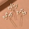 Acessórios de cabelo de noiva mais vendidos transfronteiriços, tiara de flor de pérola, pente de cabelo feito à mão, conjunto de grampos e palitos de cabelo para fotografia de viagem de casamento