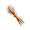 Peine Pompadour para Hombres para Peinar, Peine Texturizado Esponjoso para Raya 3/7, Peine Multiusos de Dientes Anchos y Finos, Peine de Color Ámbar