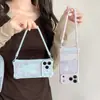 Patchwork a cuadros y lunares con diseño de corazón, adecuado para funda de teléfono Apple 18 Pro Max, iPhone 17, 16 y 15