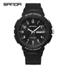 Nuevo Producto Sanda 6097 Reloj con Doble Calendario, Luminoso de Moda Creativo para Exteriores Impermeable para Hombres y Mujeres, Reloj Simple para Examen