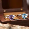 Brincos de Pedras Naturais Quentes Mais Vendidos para Mulheres, Topázio, Ametista, Cristal Branco, Fonte de Fábrica Atacado, Prata de Lei S925