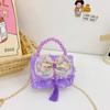 Bolsa de Princesa para Meninas 2026 Primavera Nova Fofa com Franja Renda Bolsa Transversal Estilo Chinês Estilo Antigo Bolsa de Mão com Pérolas