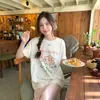 Camiseta Blanca de Manga Corta para Mujer 2026 Nuevo Estilo Coreano Chic Top Ropa de Verano Camiseta de Puro Algodón Holgada de Media Manga