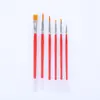 Pincel de acuarela de tubo de cobre de nylon Paquete de 5 rojo diy comercio exterior arte acuarela acrílico óleo pincel suministro directo de fábrica