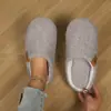 Chinelos de Algodão Fechados para Uso Doméstico Interno, Chinelos de Pelúcia Antiderrapantes, Suporte para Venda por Atacado da Fábrica de Origem, Calçados Femininos