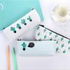 Bolsa de Lona para Lápices de Cactus Corea Simple para Niñas Fresca y Linda Bolsa para Lápices con Cremallera Estuche para Papelería para Niños