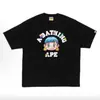 2026 Nueva Marca de Moda Bape Cabeza de Mono Peso Pesado Manga Corta Corte Holgado Unisex Camiseta para Pareja Estudiante