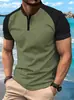 Camiseta polo deportiva con cuello Henry y botones para hombre, venta rápida de Amazon, verano 2025, transfronteriza entre Europa y Estados Unidos