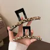 Pinza para el pelo Retro Coreana con Estampado de Leopardo para la Parte Trasera de la Cabeza de Mujer, Pinza de Tiburón para Ropa de Trabajo Diaria, Pinza para el Pelo que No se Cae Fácilmente, Tocado de Horquilla