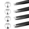 Pinzas para cejas de acero inoxidable profesionales, pinzas para pestañas, recorte de cejas, depilación, pinza para cejas, 1.2 de grosor