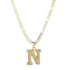 Amazon Transfronterizo Nuevo Collar de 26 Letras Collar con Colgante de Letra Cadena Extendida de Clip de Papel Joyería Gótica para Mujeres