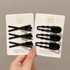 Horquilla negra esmerilada sencilla con clip lateral para flequillo, nueva horquilla con clip de pico de pato para cabello roto sin costuras, accesorios para el cabello