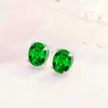 Pendientes Sencillos de Piedra Artificial para el Día a Día con Brillante Diseño de Estrella de Cuatro Garras para Mujer, Pendientes Ovalados de Diamante de Lujo Ligero de Gama Alta, Envío Directo