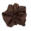 Cintillos de pelo de leopardo de alta gama para otoño e invierno, tipo "intestino delgado", súper grandes, de gamuza y felpa, elásticos, para mujer, cuerda elástica para el pelo, no daña el pelo