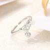 Anillo de Dedo con Apertura de Anillo de Campana de Lazo S925 para Mujer Diseño Simple de Nicho Anillo de Dedo Abierto Personalizado Simple Combinable con Todo