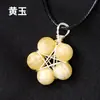 Colgante de Abalorio de Cristal Natural Transfronterizo Colgante Flor de Estrella de Cinco Puntas Enrollado a Mano Joyería de Collar de Cristal Blanco Venta al por Mayor