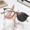 Gafas de Colores con Montura Ovalada Ultraligera para Mujer Sin Maquillaje, Look Adelgazante Gafas Planas de Montura Grande, Tendencia Coreana Gafas Planas de Colores que Cambian de Color con Luz Azul