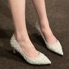 Zapatos Cómodos de Estilo de Nicho de Gama Alta, Nuevo Modelo Otoño 2026, Tacones Altos Elegantes con Pedrería, Zapatos de Punta Fina Stiletto para Dama de Honor y Boda