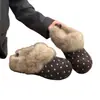 Zapatos de Peluche Birkenstock para Mujer 2026 Estilo Nuevo Invierno Suela Gruesa Aumentan la Altura Punta Cerrada Medias Pantuflas Zapatos de Algodón Slip-on Mulas Perezosas