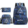 Harry potter harry potter Mochila con Estampado Mochila Escolar para Estudiante Bolso de Hombro Pequeño Estuche para Lápices Set de Tres Piezas