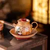Soporte para Tetera de Encaje Gatito Pescando Cerámica Esmaltada Accesorios para Vajilla de Té Soporte para Tetera Esterilla para Tetera Base para Gaiwan Bandeja para Tazas de Té Plato para Bocadillos de Té