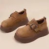 Zapatos Birkenstock de suela gruesa para mujer, nueva colección otoño 2026, mocasines de gamuza, sencillos, aptos para personas menudas, casuales, versátiles y antideslizantes