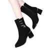 Botas de gamuza para mujer hasta la pantorrilla con tacón grueso, nueva colección otoño/invierno 2026, versátiles botas Martin de gamuza, botas de moda con forro polar