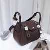 Mini Bolso Lindy de Piel de Vaca de Primera Capa, Bolso de Mano Genuino para Mujer, Bolso tipo 'Pillow Doctor', Bolso de Hombro Cruzado de Moda para el Trabajo