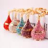 Llavero de Botella de Perfume con Joyas de Cristal y Pedrería Accesorios para Bolsos de Mujer Colgante de Metal Llavero Pequeño Regalo de Joyería