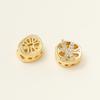 Cuentas espaciadoras chapadas en oro de 18 quilates con retención de color de piedra blanca con incrustaciones, accesorios de cuentas espaciadoras, joyería hecha a mano, pulsera, cadena para teléfono móvil, accesorios