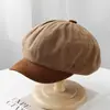 Versión coreana otoño e invierno 2026 nuevo sombrero octagonal para mujer, boina de artista popular, gorra de pico de pato versátil y favorecedora para el rostro, moderna