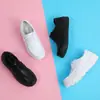 Zapatos Casuales de Cuero con Cordones y Suela Gruesa Personalizados para Mujer, Cuero Suave, Antideslizantes, Zapatos de Trabajo Médico/Enfermería, Colores Blanco y Negro, Suela de Plataforma, Zapatos Individuales
