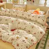 Juego de Sábanas de Hilo Puff con Borde de Concha, Juego de Cuatro Piezas para Cama Individual de Dormitorio Estudiantil, Juego de Tres Piezas para Todas las Estaciones
