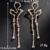 Pendientes geométricos con diseño popular europeo y americano para mujer, pendientes con borlas sencillas, pendientes con diamantes de imitación que combinan con todo.