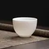 Taza de Té Kung Fu de Porcelana de Jade con Grasa de Oveja Hecha a Mano, Taza de Cata de Cerámica, Cuenco de Té Blanco Chino, Taza de Té Pequeña de Porcelana Blanca de Dehua