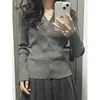 Cárdigan de Punto con Cuello en V de un Solo Botón para Mujer, Primavera 2026, Corte Ajustado, Estilo Chica Spicy, Suéter con Capa Interior Texturizada