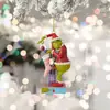 2023 Los Más Vendidos Adornos para Árbol de Navidad Colgante Acrílico Divertido Grinch Verde Coche Decoración del Hogar Adornos Colgantes