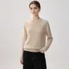 Nuevo suéter de punto de cuello redondo de cachemira pura para otoño e invierno para mujer, camiseta básica versátil de corte ajustado
