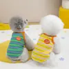 Chaleco de Ropa de Verano para Perros Mascotas para Bichón, Teddy, Pomerania, Caniche, Corgi, con 25 Rayas de Colores y Correas de Borde en Contraste
