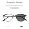 Novo processamento personalizado de vidro de metal armação retro cyber popular mulheres cross-border óculos moda feminina anti-azul mudança de cor óculos