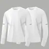 Camiseta de manga larga de otoño, capa base talla grande, cuello redondo para hombre, top simple y holgado, estilo coreano, camiseta estampada de moda