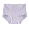 Roupa Íntima Feminina de Algodão Fresco e Puro, Respirável, Simples, Cintura Média, Sem Costura, Algodão Puro, Seda de Amora, Forro Antibacteriano, Calcinhas para Meninas