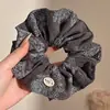 Scrunchie Jumbo de Satén Retro para Niñas, Lazo para el Cabello de Leopardo de Moda Resistente, Accesorio para el Cabello con Banda Elástica de Alta Elasticidad, Lazo para el Cabello con Sensación de Alta Gama