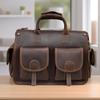 Bolsa Transversal Masculina de Couro Genuíno Transfronteiriça para Notebook de 14 Polegadas Portátil Sensação Avançada Couro de Vaca Crazy Horse Camada Superior Bolsa Casual Masculina