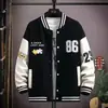 Chaqueta de béisbol para hombre de primavera y otoño, abrigo holgado de bloques de color, chaqueta casual de moda para estudiantes y parejas