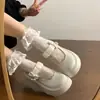 Nuevos Zapatos de Cuero Negros Estilo Francés para Mujer, Aumentan la Altura, Suela Gruesa, para la Primavera 2025, Combinados con Faldas, Zapatos Mary Jane Redondos Retro