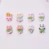 Nuevas decoraciones florales estilo japonés de dibujos animados de gatos, osos y perros para uñas, pequeños accesorios de resina, suministros de decoración de uñas con pegamento de crema para DIY
