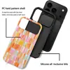 Funda de Teléfono Vertical a Rayas Cuadros Macarrón Acuarela para Apple 18Pm, Funda con Película Magnética Estilo Fresco Pintado a Mano para iPhone 17