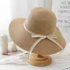 Chapéu de Ráfia Crochê à Mão Fino de 10cm com Aba Larga, Chapéu de Sol Feminino, Chapéu de Verão, Chapéu de Praia para Viagem, Dobrável e Moderno